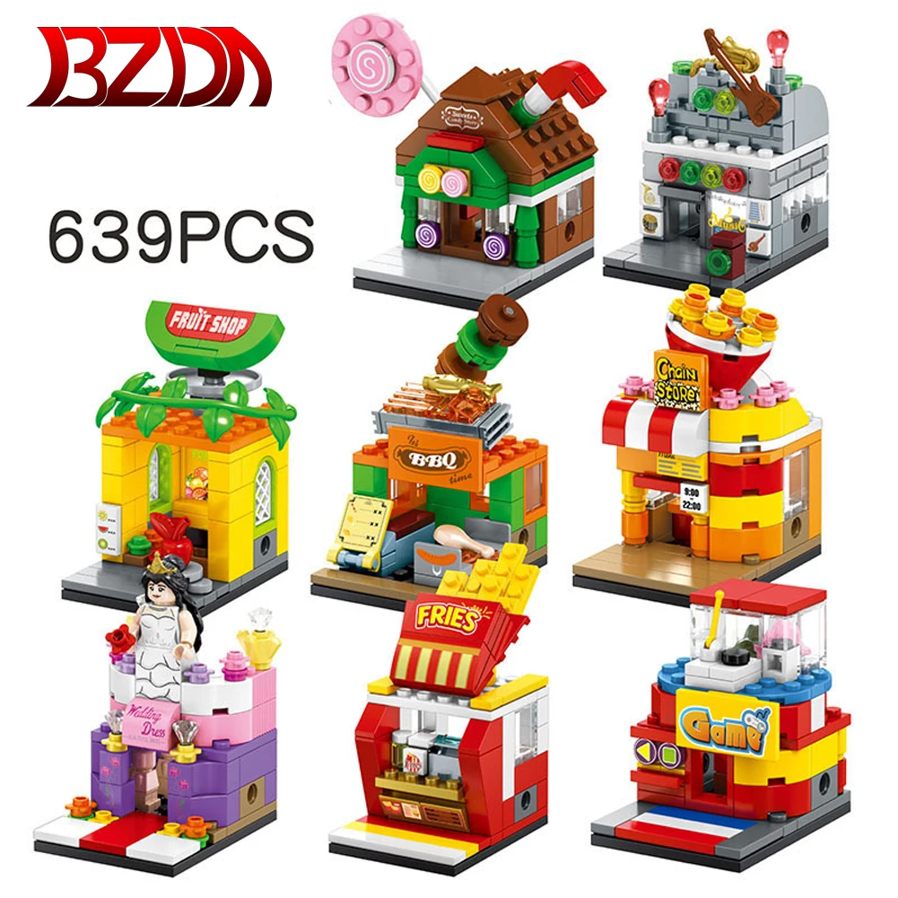 Конструктор BZDA детский уличный вид креативный конструктор с изображением