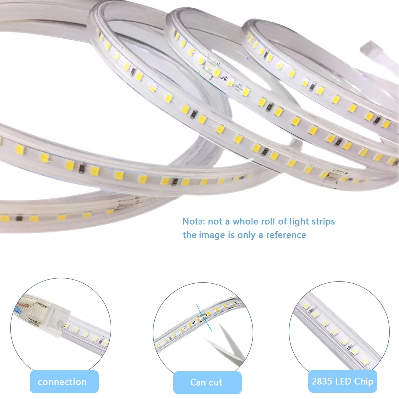 Высокая Яркость Светодиодные ленты AC220V SMD2835 Водонепроницаемый гибкий светильник