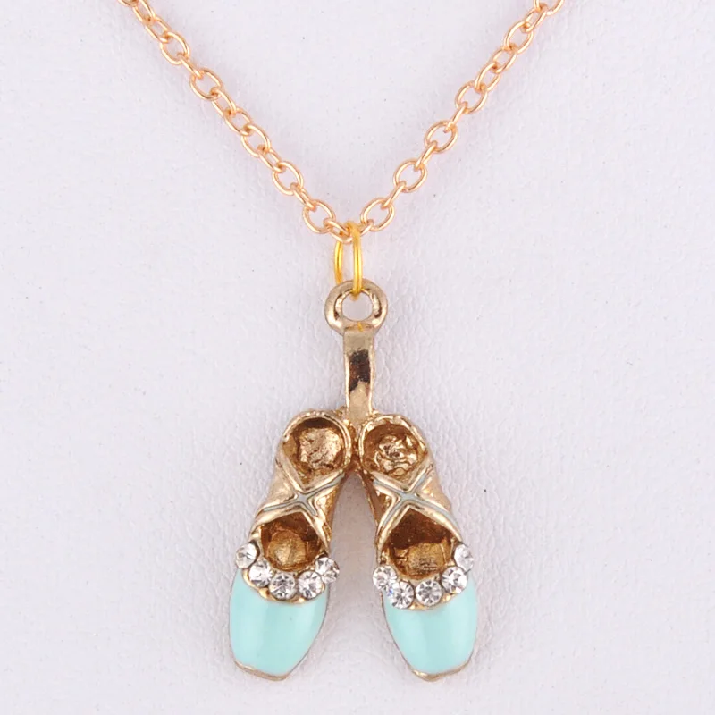 Женские туфли для балета с эмалью металлическое ожерелье подвеской-кулоном и