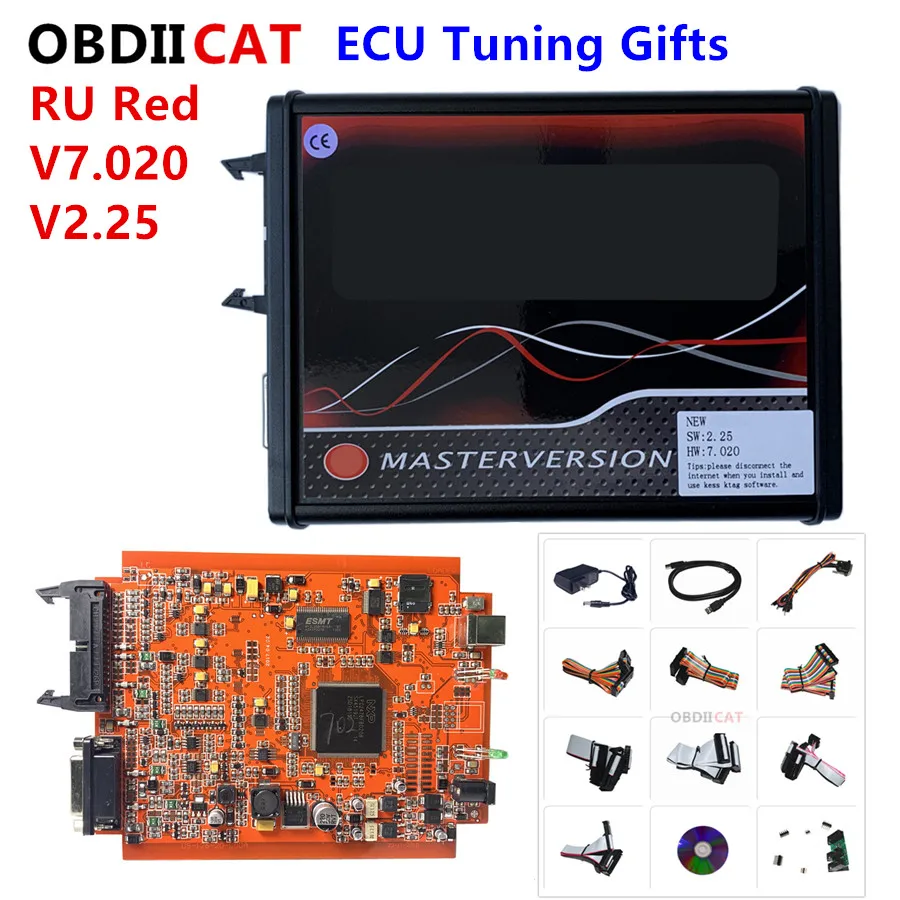 Высокое качество Красный KTAG V7.020 SW 2 25 Без Токена ECU чип Тюнинг инструмент 7 020