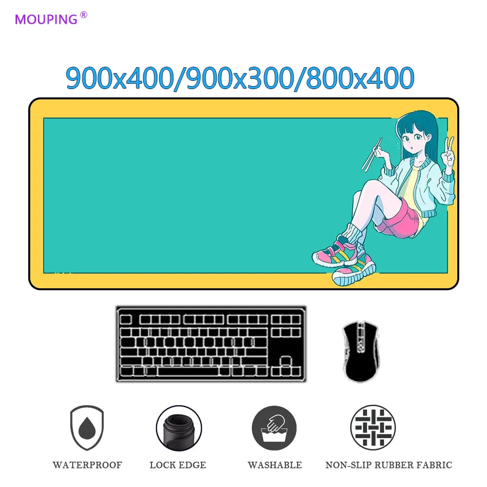 

Art Table Anime Mouse Pad Personalized Gamer Keyboard Xxl Mausepad Purple Deskmat Computer Rubber Girl Desktop Rug DropShipping