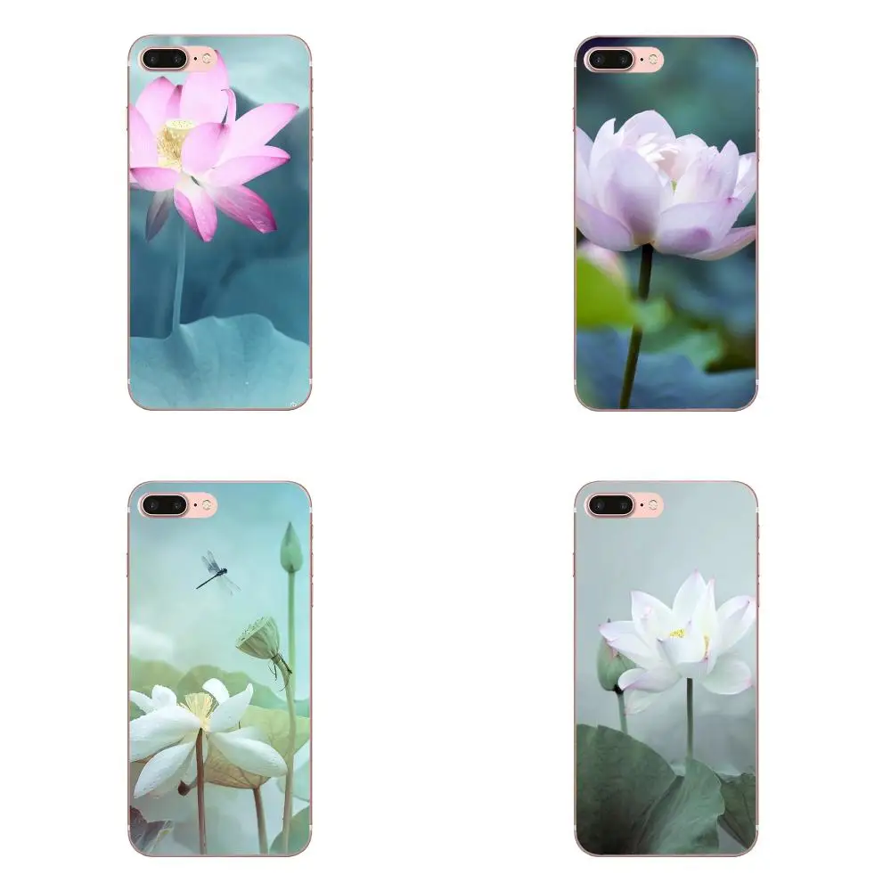 Прозрачный мягкий чехол-сумка Beauty Lotus для Huawei Honor Mate 7 7A 8 9 10 20 V8 V9 V10 V30 P40 G Lite Play Mini Pro P