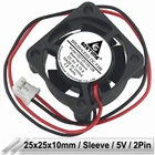 Бесщеточный Охлаждающий вентилятор постоянного тока Gdstime, 5 В, 2 контакта, 25 мм, 2510 дюйма, 25x25x10 мм, мини-кулер для ноутбука, 3D-принтера, 50 шт.