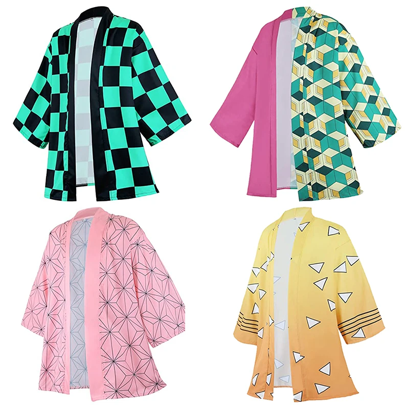 

Аниме «Демон» Истребительница Kimetsu без Yaiba камадо Nezuko Tanjirou Косплэй костюм для взрослых на Хэллоуин/Услуги по уходу за детьми Haori Kimono, футболк...