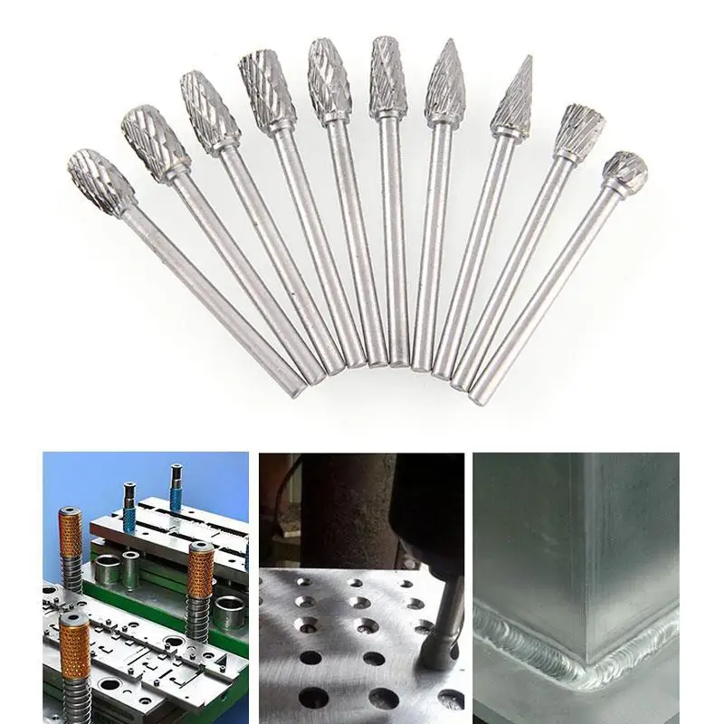 

10pc 6mm Grinding Head Tungsten Carbide Burr for Rotary Drill Carving