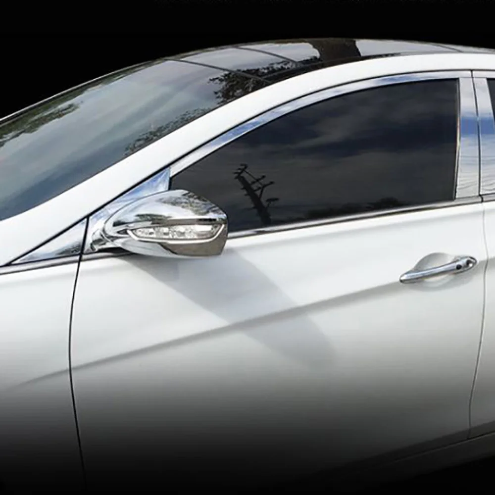 Для hyundai Sonata i45 2010-2012 2013 АБС хромированная столб окна отделка рамки противотуманных фар автомобиля зеркало угловой кронштейн зеркала украшения