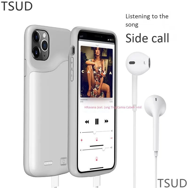 Мягкий силиконовый чехол для iphone 11 Pro Max с высокой емкостью 6000 мАч внешняя