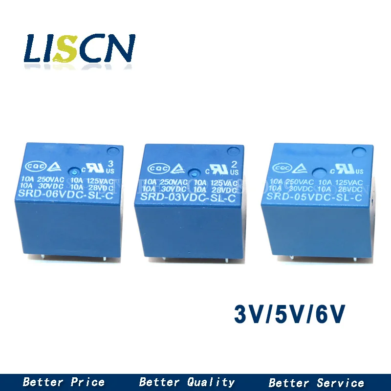 1 шт. SRD-03V 05 в 06VDC-SL-C 5-контактное силовое электромагнитное реле SRD-03VDC-SL-C SRD-06VDC-SL-C