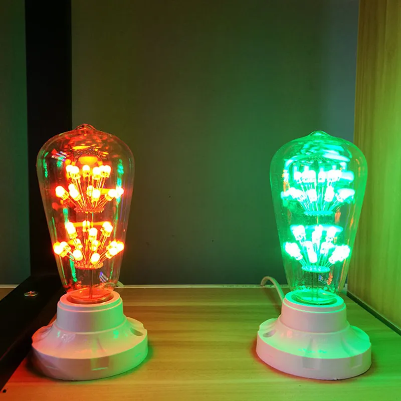 E27 220V 12W ST64 Edison Ретро светодиодный Starlight лампа нить накаливания Ampoule лампы