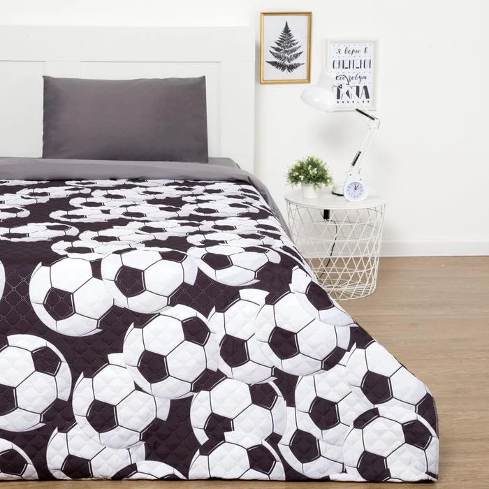 Покрывало &quotЭтель&quot 1 5 сп Футбольный мяч 145*210 см микрофибра 5084826|Покрывало| |