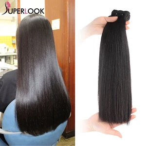 Super Double Drawn Bone Straight Hair Extensions Brazilian Virgin Cuticle Aligned 100% Human Hair We in USA (United States)