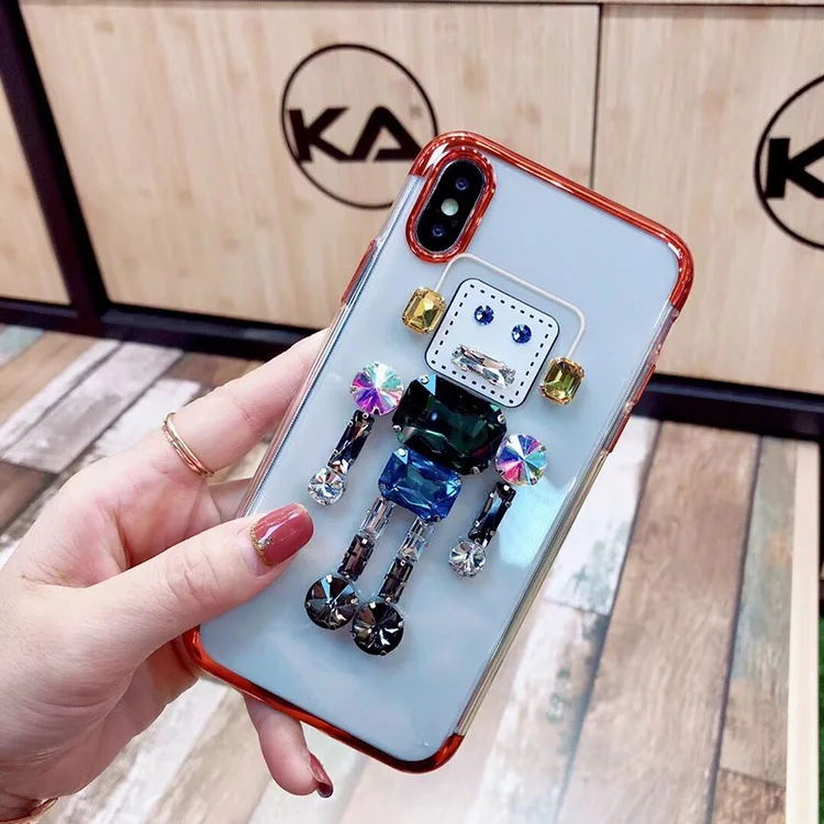 Kuutti Squishy Забавные милые Стразы робот для женщин ТПУ летние чехлы телефонов iPhone 6 6s