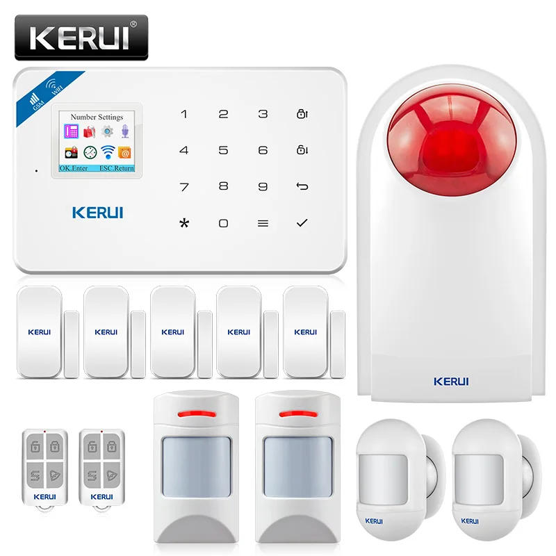 

KERUI WI8 WIFI GSM Burglar Security Alarm System anti-pet motion detector door sensor wireless siren