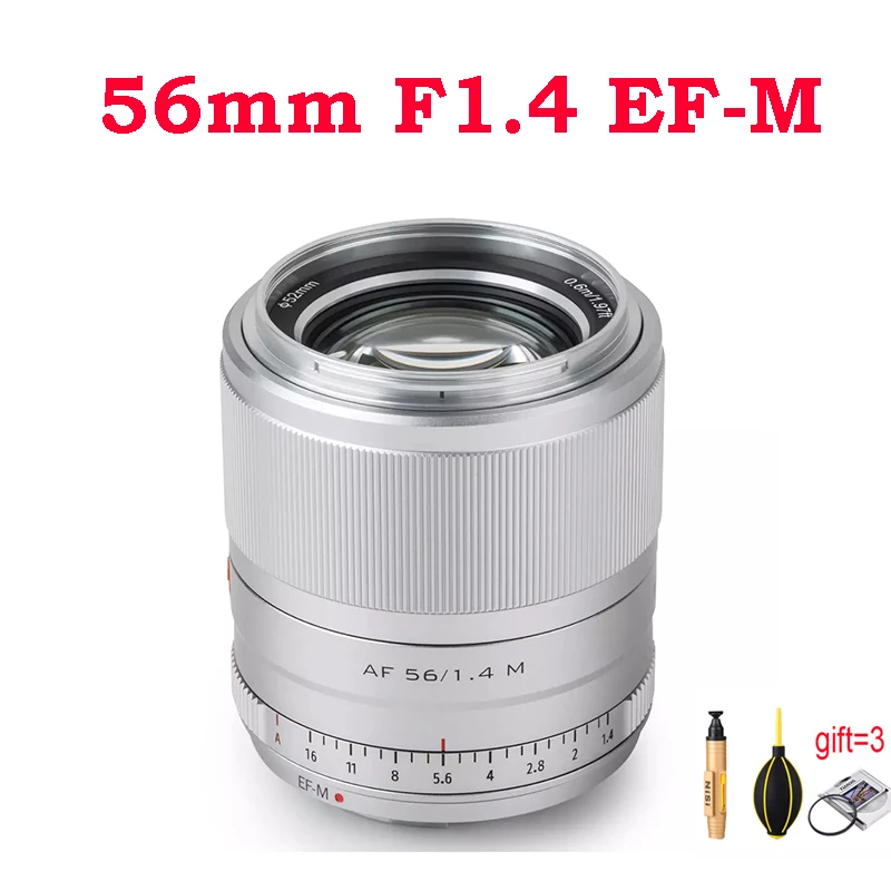 Viltrox 56 мм F1.4 EF M объектив с широкой диафрагмой Автофокус портрет APS C фиксированным