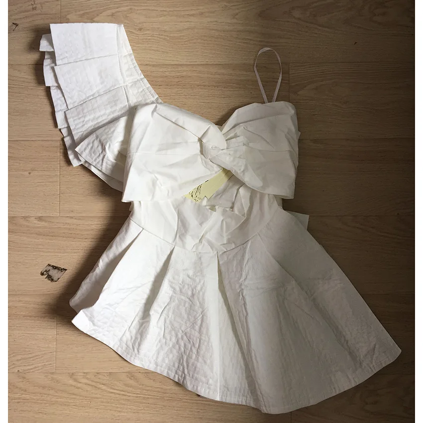 LANMREM/Новинка 2019 года модные Лоскутные пикантные топы без рукавов с оборками