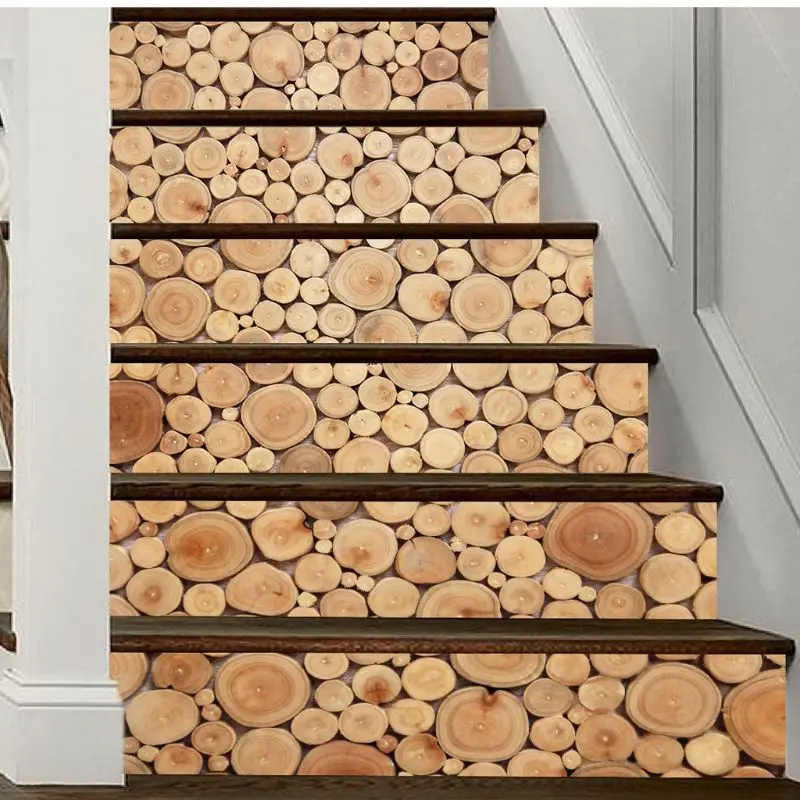 6 шт./компл. 3D деревянный блок лестница Riser пол Стикеры самоклеющиеся DIY