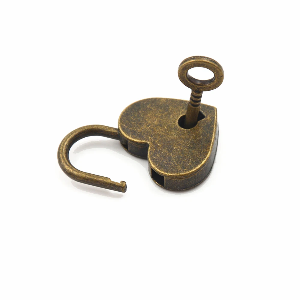 Винтажный старинный навесной замок в форме сердца Античный стиль Мини архаизмы