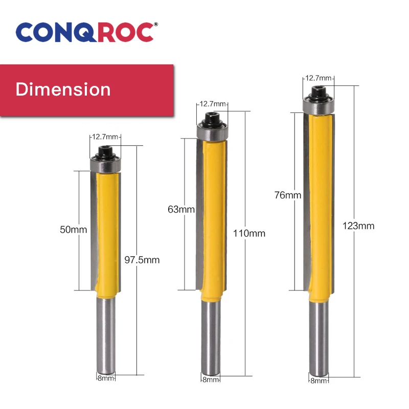 Комплект из 3 деталей Удлиненные Прямые фрезы с лезвиями для обрезки подшипников