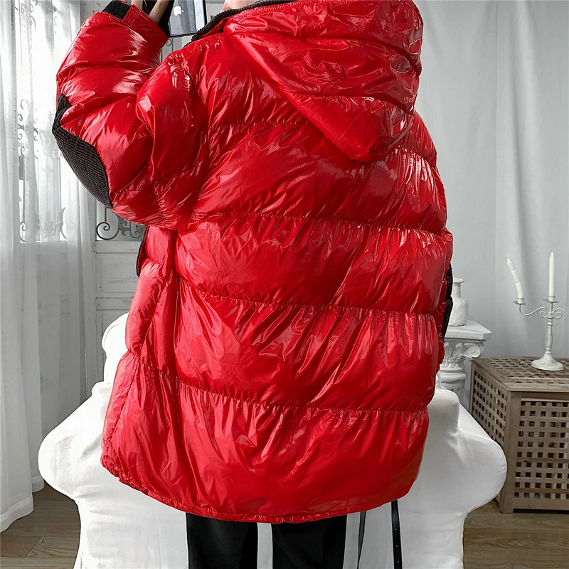 

2020 Men Winter Jacket Thick Warm Hooded Jackets Parka Coat Red Young Hip Hop Loose Jacket Streetwear Outwear Men Clothes