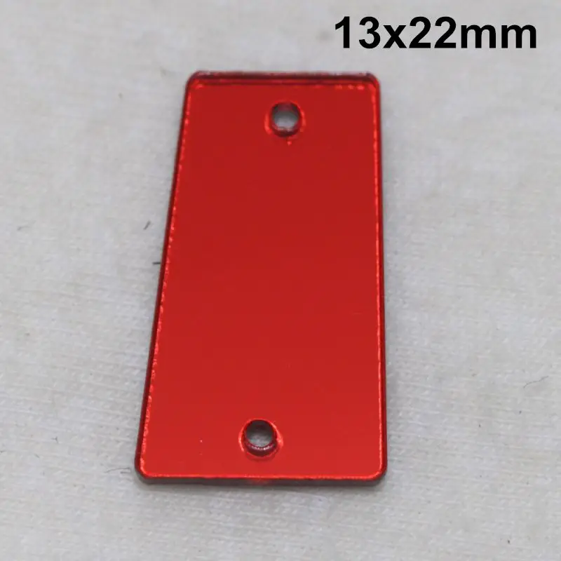 Светлый Сиам acryl ic зеркало пришить Стразы DIY Flatback зеркало акрил пришивные стразы с отверстиями для шитья - Цвет: A16-13x22