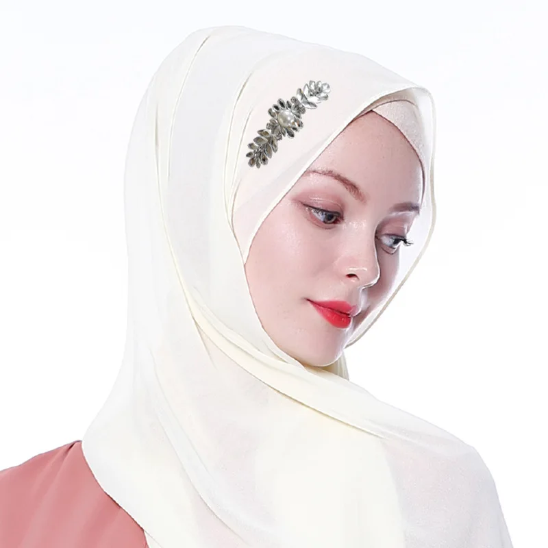

Алмаз шифон мусульманский хиджаб Для женщин Турция повязка Musulman шалей головной платок исламские шапки длинная хиджаб из Джерси шарф Тюрбан