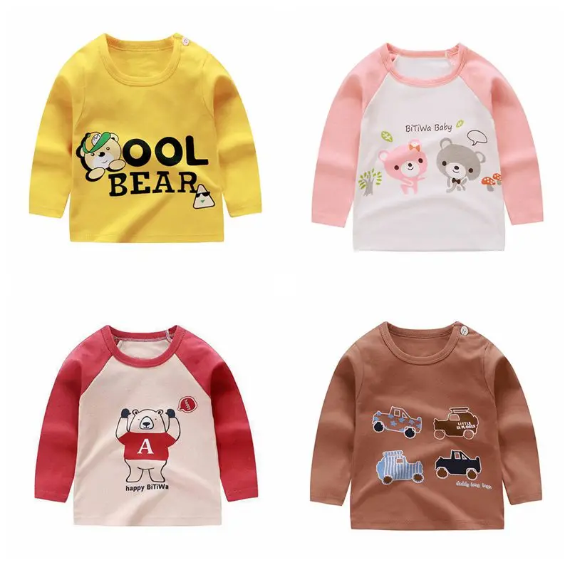 Детская футболка с длинным рукавом и круглым вырезом из 100% хлопка|Тройники| |