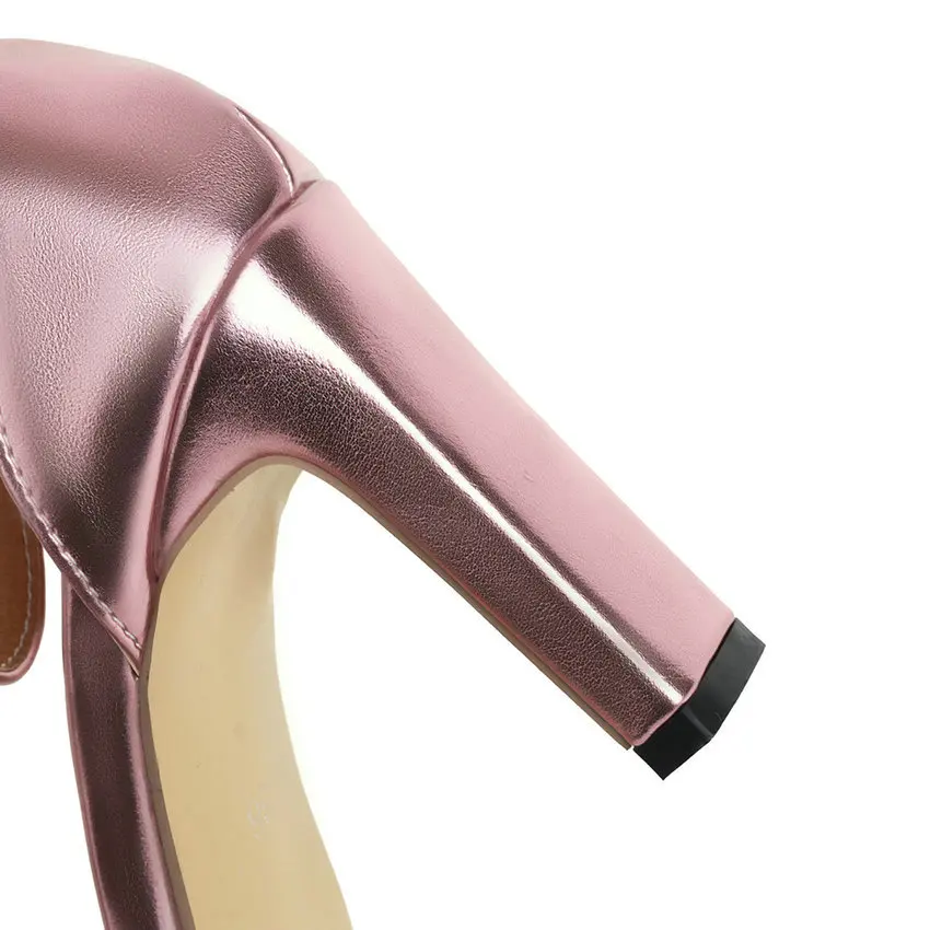 

ESVEVA 2021 Elegant Women Shoes Ankle Strap Square High Heel Sandals Hollow Summer Buckle Fashion Ladies Pumps Size 34-43