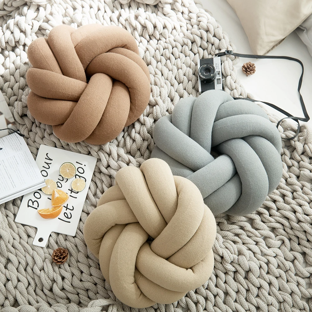 Coj&iacute;n de nudo espalda de mano DIY de algod&oacute;n para coche, almohada Lumbar pentac&iacute;clica, silla de anillo, coj&iacute;n de asiento de sof&aacute;, almohada suave de descanso de mano para oficina almohadas decorativas para habitaciones-1