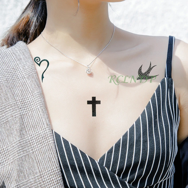 Водостойкая Временная тату-наклейка перекрестная Тотем рыбы музыкальная нота