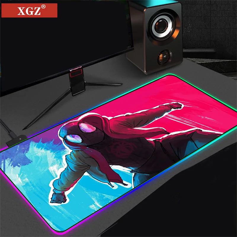 

Xgz RGB игровая Мышь Pad RGB резиновая прокладка красочные освещение светодиодный игровой Мышь Pad для компьютера ПК Нескользящие Настольный коврик 40x90 см Csgo