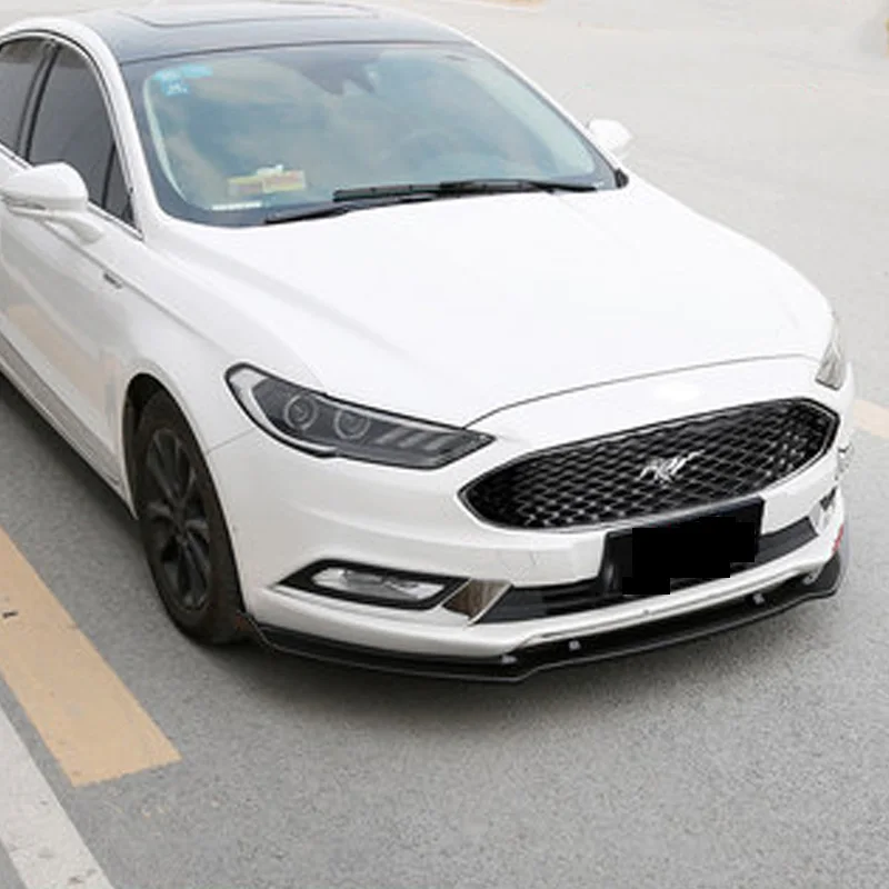 

New 3Pcs Carbon Fiber Look/Black Car Front Bumper Splitter Lip Body Kit Spoiler Diffuser Guard For Ford Mondeo 2013-2018