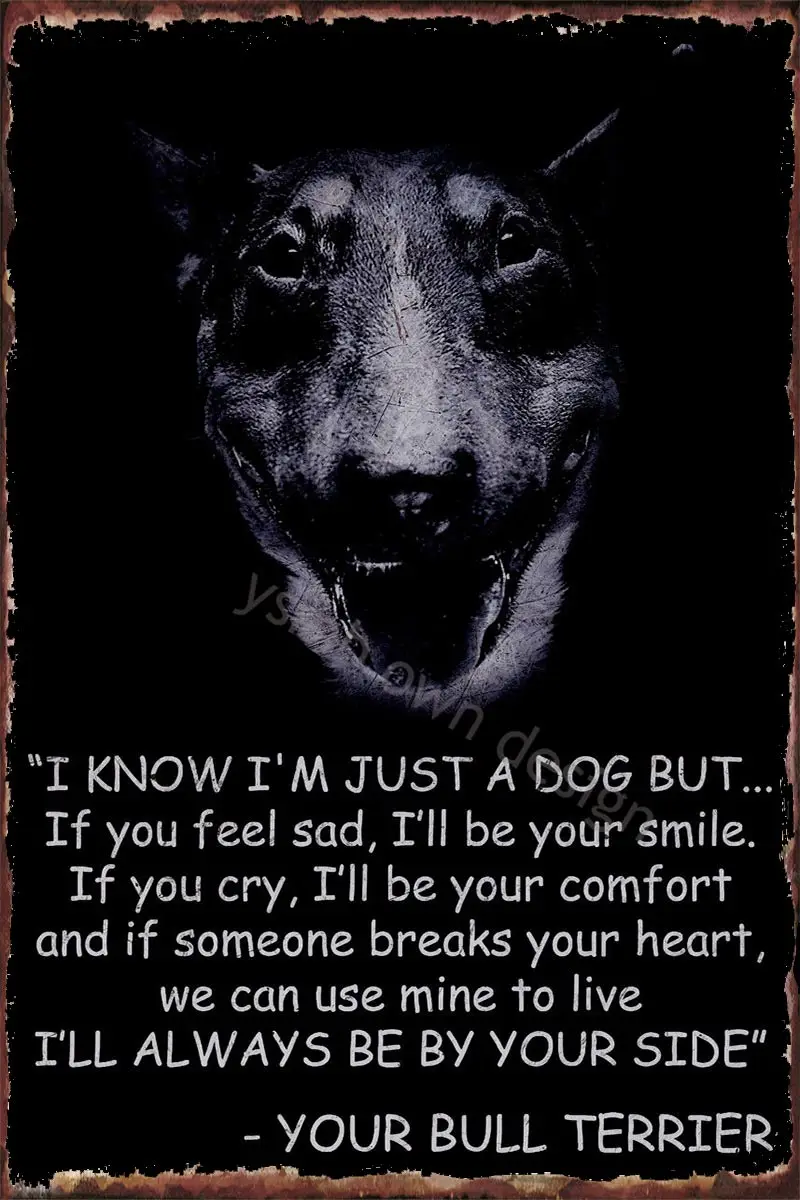 

Настенный декор Bull Terrier, украшение для комнаты, Ретро винтажный металлический знак, жестяные таблички для творчества, для дома, клуба, мужска...