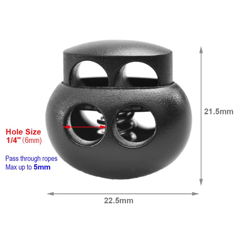 

10Pcs/lot Black Stopper Toggle Clips Buckle DIY Sportswear Shoelace Accessories Spring Cord Lock Wholesale