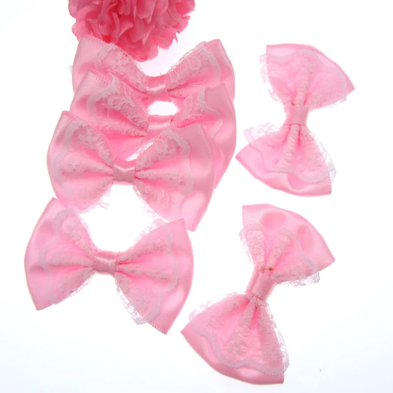 Детский кружевной бант из атласной ленты 24 шт. для ребенка повязка на голову