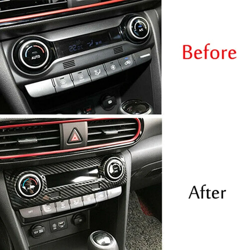 Carbon Fiber Central Console AC Switch Panel Cover Trim Decoration for Hyundai Encino Kona 2018-2021 | Автомобили и мотоциклы