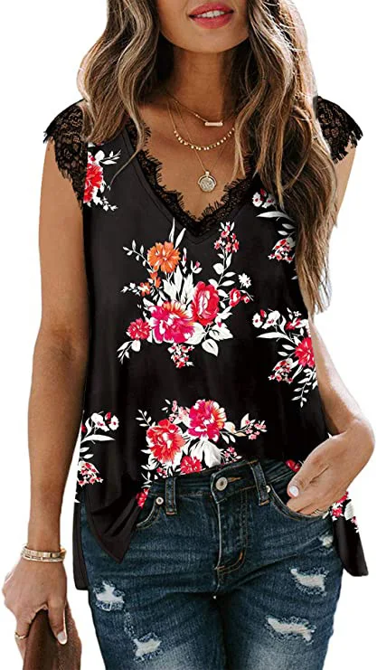 

Однотонная женская майка, сексуальный кружевной топ с V-образным вырезом, милая Элегантная футболка без рукавов, жилет, топы, женская одежда