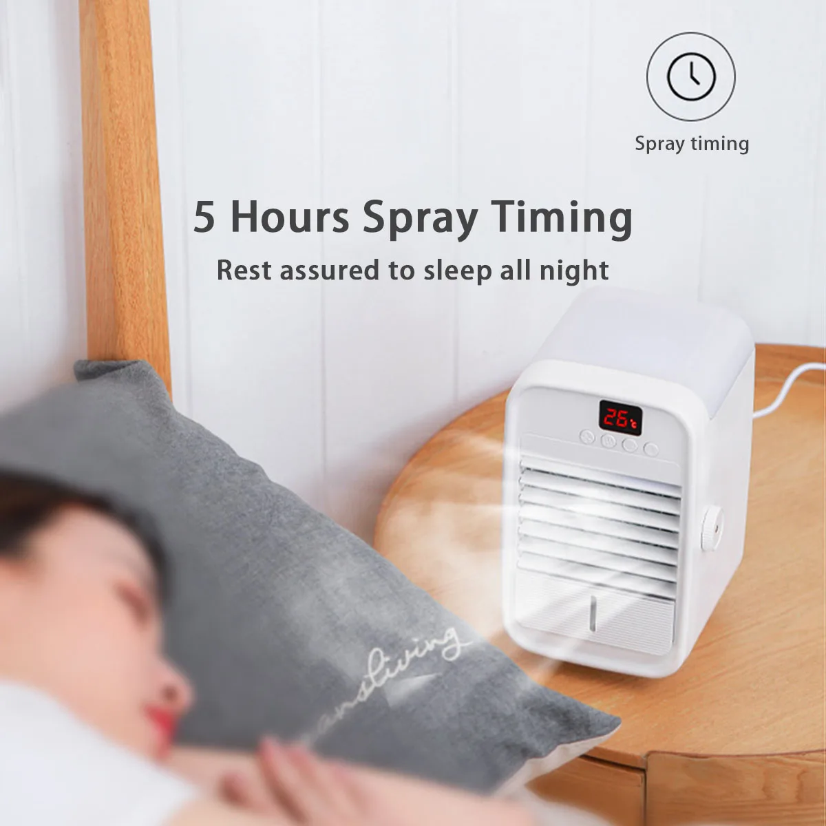 

Mini Portable Air Cooler Fan LED Air Conditioner 3 Gear Speed Air Cooling can Humid Air For Home Head Shaking Air Cooler Fans