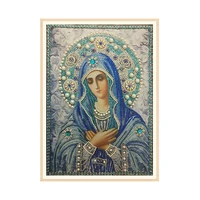 special shaped round crystal drill 5d diy diamond painting embroidery icon religion rhinestones cross stitch gift de mother mary