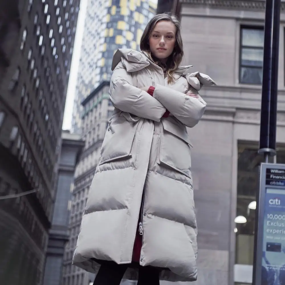 Женский пуховик BOSIDENG длинная пуховая парка новая модная зимняя одежда съемный