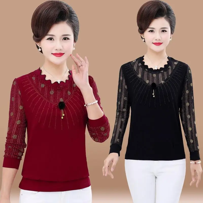 

Women 2021 Autumn Winter New Fashion Shirts Female O-neck Long Sleeve Shirts Large Size Top Ladies Slim Casual Blouse Mujer X283