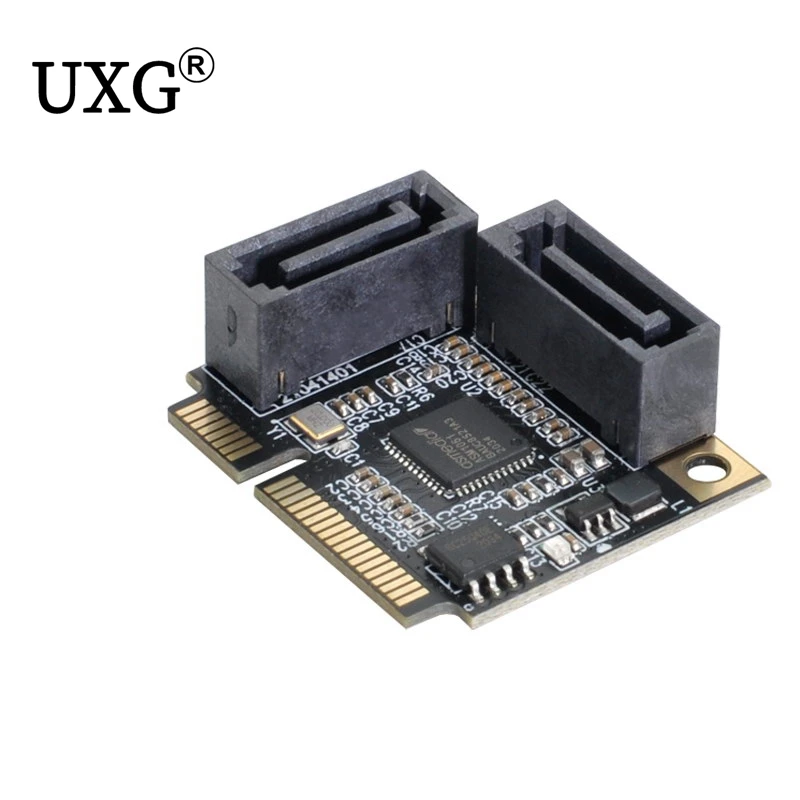 

Mini PCI-E PCI Express to SATA 3.0 Dual Ports Adapter Converter Hard Drive Extension Card