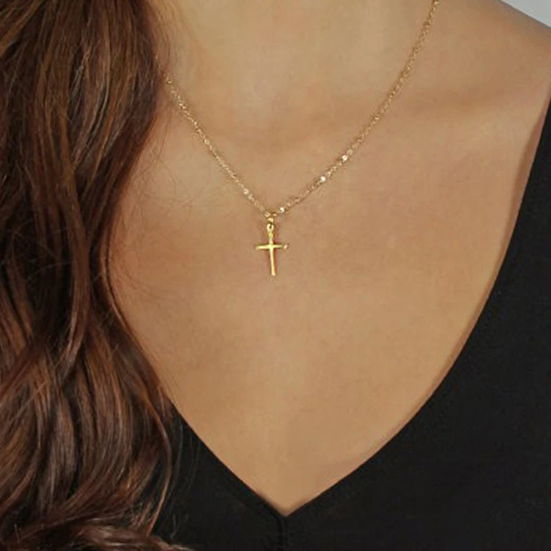 

Classic Retro Jesus Cross Pendant Necklace Charming Women's Choker Chain Pendant Fashion Ladies Christian New Year Jewelry Gifts