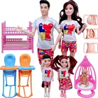 Комбинация для семейной пары на 5 человек = 11,5 дюйма, с большим животом, для беременных, для папы, для девочек + двухъярусная кровать, детские игрушки, подарочные аксессуары