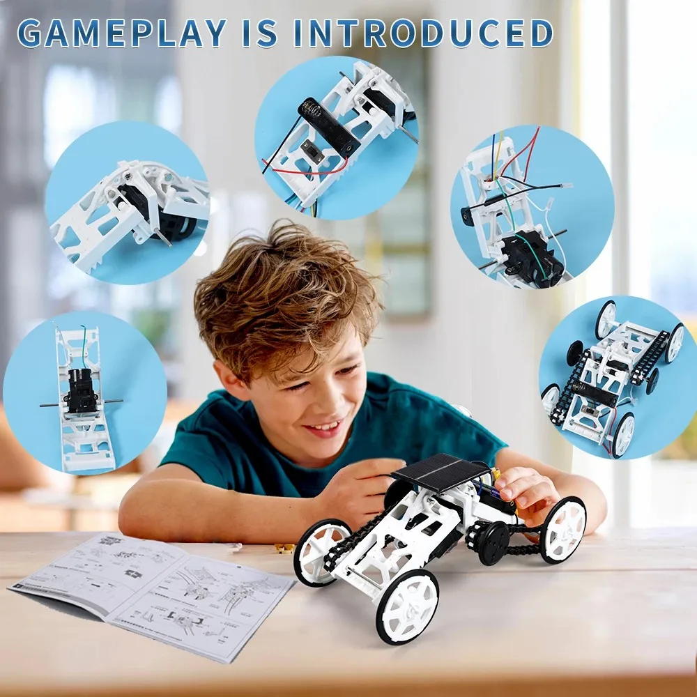 STEM Solar Energy Robot Car DIY Climb Vehicle Educational Toy Kit Technology Science Powerm Assembly Set Toys for Kids | Игрушки и хобби