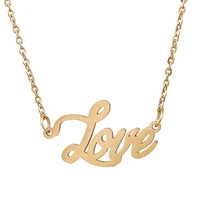 love name necklace personalised stainless steel women choker 18k gold plated alphabet letter pendant jewelry friends gift