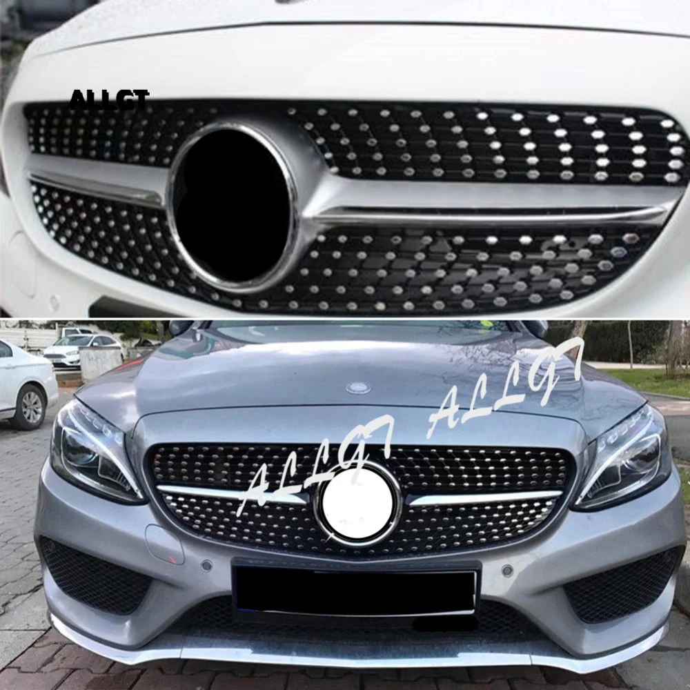 Передняя решетка бампер верхний гриль подходит для Mercedes Benz W205 C Class C250 C300 C400 2015 2016