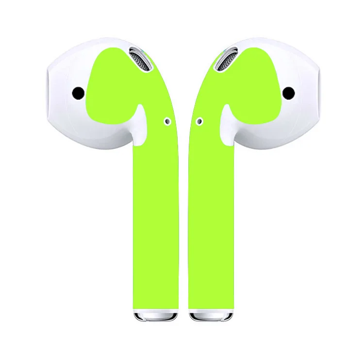 Fluorescent green Защитная пленка для Apple AirPods, защитная пленка, наклейка для AirPods, беспроводные наушники, гарнитура, пленка - Цвет: Fluorescent green
