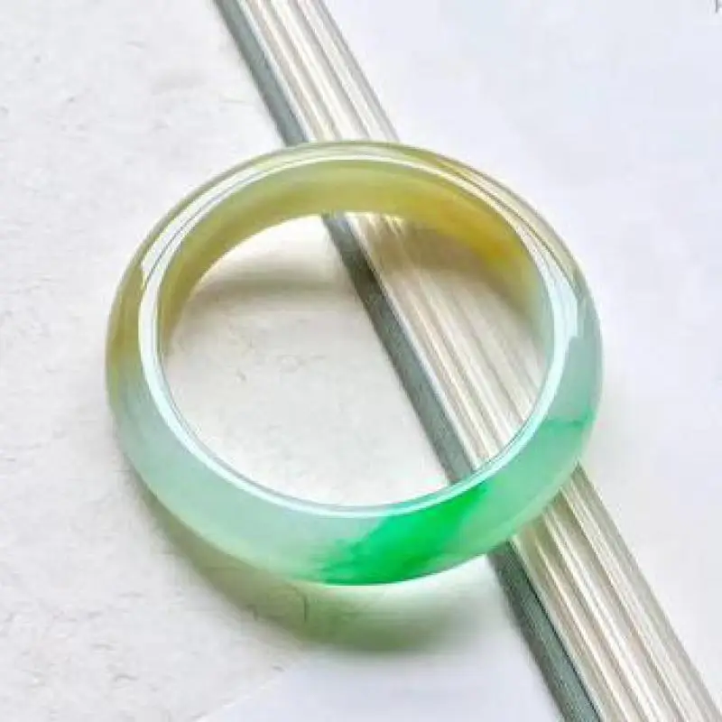 

Send Certificate Natural Myanmar Jade Tri-color Bangle Bracelet Elegant Princess Real Jades Bangles For Girlfriend Mom Gifts