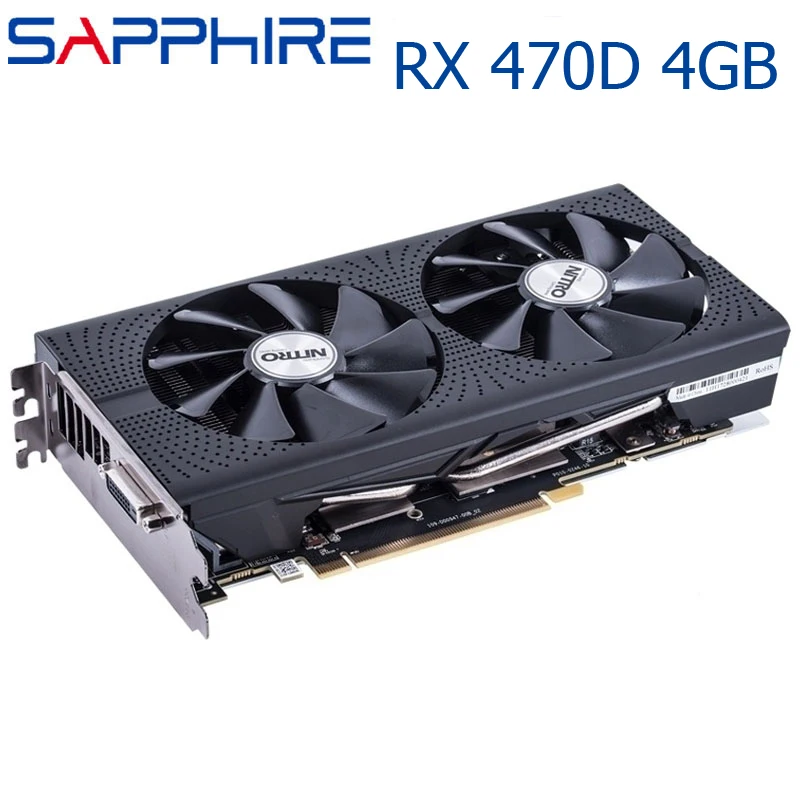 Видеокарты SAPPHIRE RX 470D 4 Гб GPU AMD Radeon 470 D RX470 графические карты для ПК настольных игр DVI