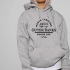 Толстовки с капюшоном внешних банков, толстовки с капюшоном из сериала Северная Каролина, худи унисекс с графическим принтом, модная повседневная толстовка с капюшоном для осени и зимы